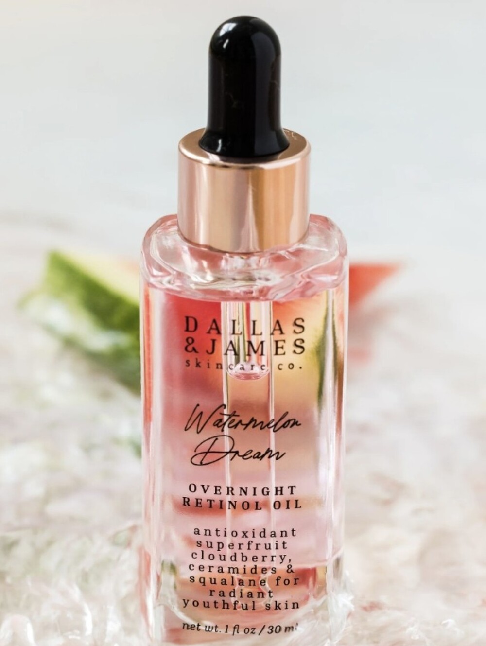 CLEARANCE! Dallas & James Watermelon Dream Overnight Retinol Oil, 1oz, NIB - Picture 2 of 6